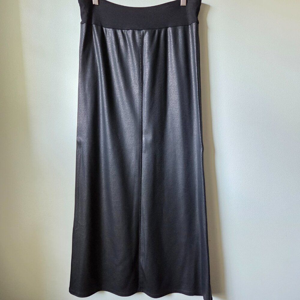 EUC LIKE NEW KAREN KANE BLACK LEATHER LIKE MAXI SKIRT SIZE SMALL - Picture 2 of 16